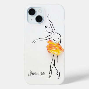 Ballerina Roos Ballet Dancer Persoonlijke naam iPhone 15 Case