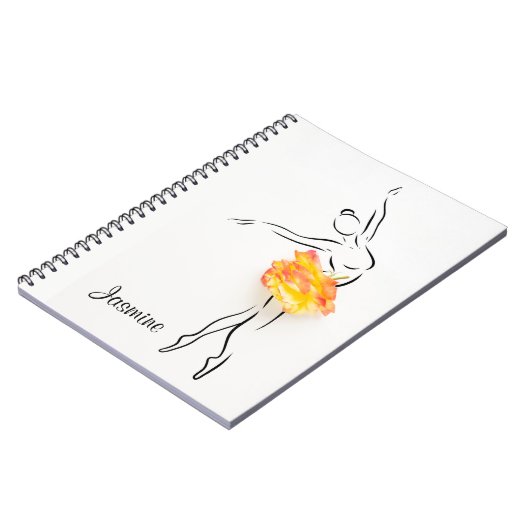 Ballerina Roos Ballet Dancer Persoonlijke naam Notitieboek (Linkerzijde)