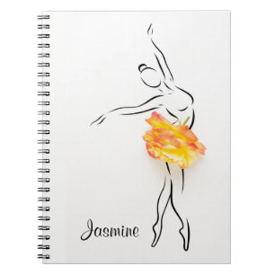 Ballerina Roos Ballet Dancer Persoonlijke naam Notitieboek