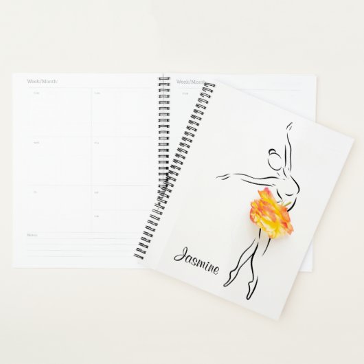 Ballerina Roos Ballet Dancer Persoonlijke naam Planner (Display)