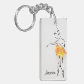 Ballerina Roos Ballet Dancer Persoonlijke naam Sleutelhanger (Voorkant Links)