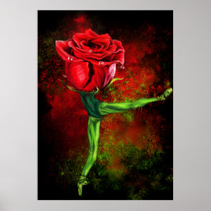 Ballerina Roos Ballet Dancer Poster - Schilderen