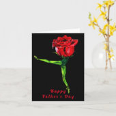 Ballerina Roos Ballet Dancer Vaderdag Kaart (Gele Bloem)