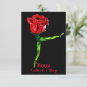 Ballerina Roos Ballet Dancer Vaderdag Kaart (Staand voorkant)