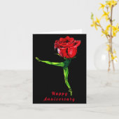 Ballerina Roos Balletdanser Jubileum Kaart (Gele Bloem)