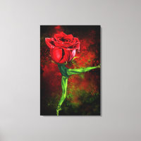 Ballerina Roos Balletdanseres Canvasprint Schilder