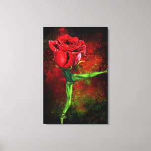 Ballerina Roos Balletdanseres Canvasprint Schilder Canvas Afdruk