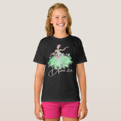 Ballerina roos balletjurk meisjes DANCE green T-shirt (Voorkant volledig)