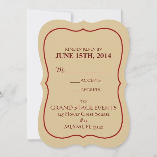 Ballerina Roos - RSVP-kaart Kaart (Achterkant)