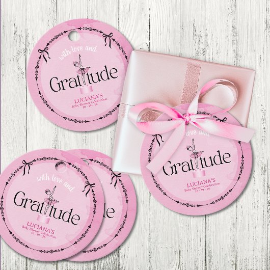 Ballerina Round Favour Tag Bedankjes Labels