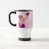 Ballerina roze auburn haar meisje ballet klasse mo reisbeker (Links)