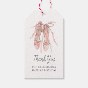 Ballerina Roze Ballet Schoenen Dank u Verjaardag Cadeaulabel