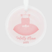 Ballerina Roze Ballet Tutu Keepsake Kerstmis Ornament (achterkant)
