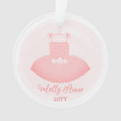 Ballerina Roze Ballet Tutu Keepsake Kerstmis Ornament (voorkant)