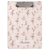 Ballerina Roze Balletschoenen Gepersonaliseerde na Klembord (Voorkant)