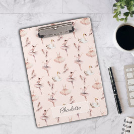 Ballerina Roze Balletschoenen Gepersonaliseerde na Klembord