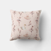 Ballerina Roze Balletschoenen Gepersonaliseerde na Kussen (Achterkant)