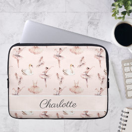 Ballerina Roze Balletschoenen Gepersonaliseerde na Laptop Sleeve