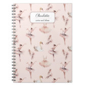 Ballerina Roze Balletschoenen Gepersonaliseerde na Notitieboek (Voorkant)