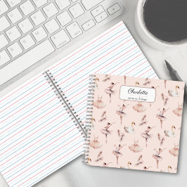 Ballerina Roze Balletschoenen Gepersonaliseerde na Notitieboek