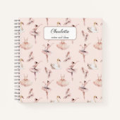 Ballerina Roze Balletschoenen Gepersonaliseerde na Notitieboek (Voorkant)