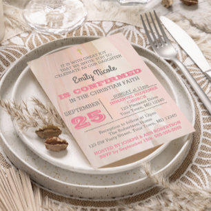 Ballerina Roze Bevestiging Uitnodiging