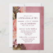 Ballerina roze bloemen begrafenis viering van het kaart (Voorkant)