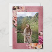 Ballerina roze bloemen begrafenis viering van het kaart (Achterkant)