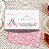 Ballerina Roze Bow Meisje Boek voor Baby shower Ga Informatiekaartje