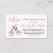 Ballerina Roze Bow Meisje Boek voor Baby shower Ga Informatiekaartje (Voorkant)