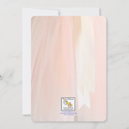 Ballerina Roze Eerste Heilige Communie Uitnodiging (Achterkant)