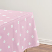 Ballerina roze floraalwitte polka dots tablecloth tafelkleed (Voorbeeld)