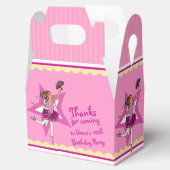 Ballerina roze geel meisjes verjaardag gunst doos bedankdoosjes (Geopend)