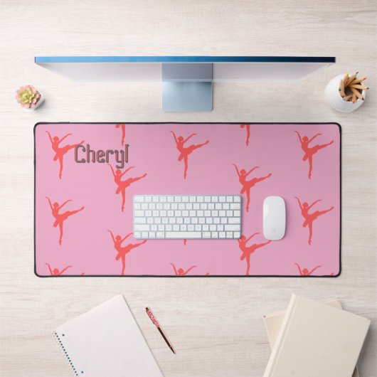 Ballerina. Roze. Gepersonaliseerd Bureaumat (Kantoor 1)