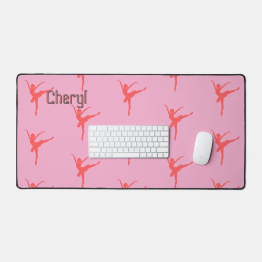 Ballerina. Roze. Gepersonaliseerd Bureaumat (Keyboard & Muis)