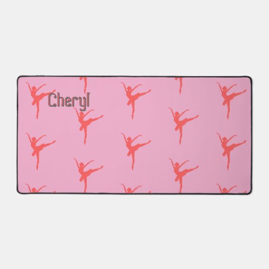 Ballerina. Roze. Gepersonaliseerd Bureaumat (Voorkant)
