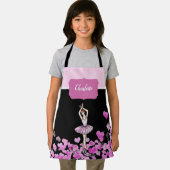 Ballerina Roze Jurk Roze Harten Over Zwart Schort (Insitu)