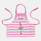 Ballerina Roze Jurk Roze Wit Strepen Patroon Schort (Voorkant)