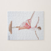 Ballerina roze meisje waterverf danseres ballet legpuzzel (Horizontaal)