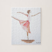 Ballerina roze meisje waterverf danseres ballet legpuzzel (Verticaal)