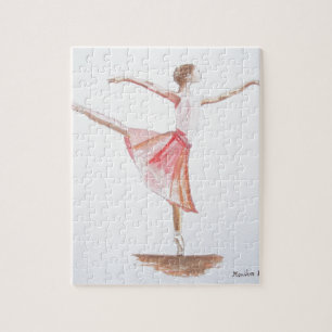 Ballerina roze meisje waterverf danseres ballet legpuzzel