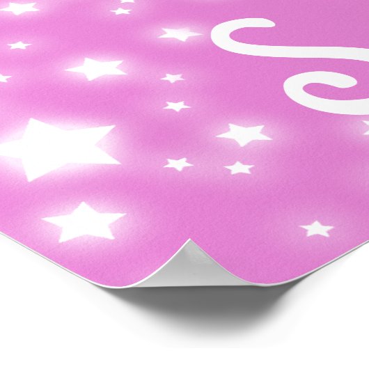 Ballerina roze - poster met rode haarster (Hoek)