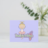 Ballerina - Roze T-shirts en Gifts Briefkaart (Staand voorkant)