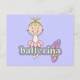 Ballerina - Roze T-shirts en Gifts Briefkaart