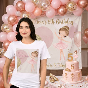 Ballerina Roze tutu Balletdanseres Verjaardag Tri-Blend Shirt