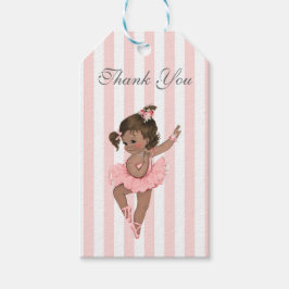 Ballerina Roze Tutu Kant Bloemen Strepen Cadeaulabel