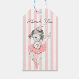 Ballerina Roze Tutu Kant Bloemen Strepen Dank Je Cadeaulabel