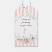 Ballerina Roze Tutu Lace Bloemen Strepen Dank u Cadeaulabel (Achterkant)