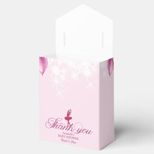 Ballerina Roze Verjaardag Dank u Bedankdoosjes (Geopend)