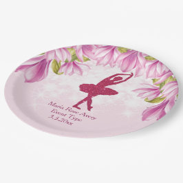 Ballerina Roze Verjaardag gepersonaliseerd Papieren Bordje